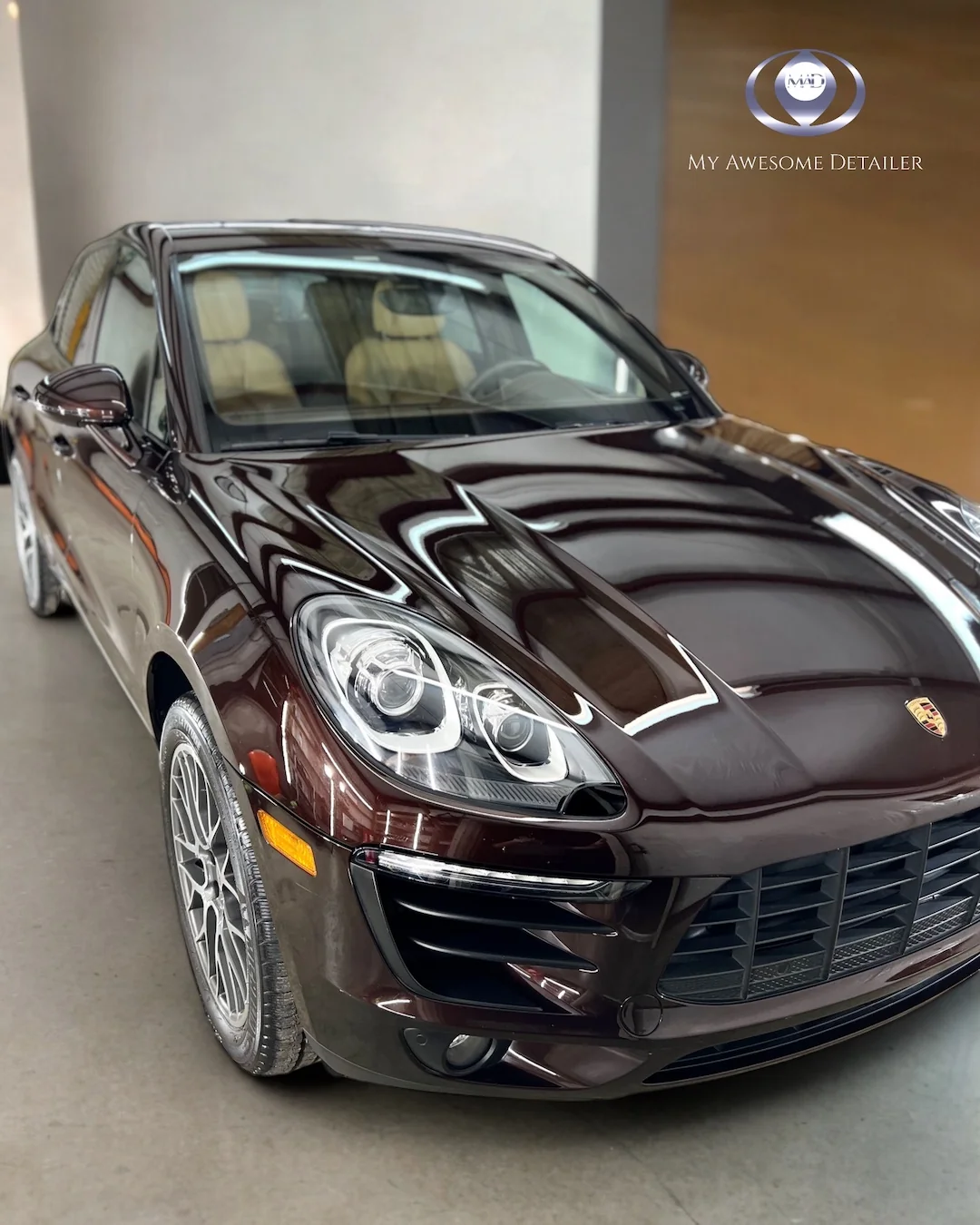 Brown Porsche Macan detailed
